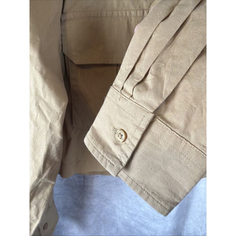 Steve Madden Short Boxy Poplin Shirt Sz S Button Up Utility Elevated Basic NWT - Picture 4 of 7